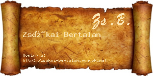 Zsákai Bertalan névjegykártya
